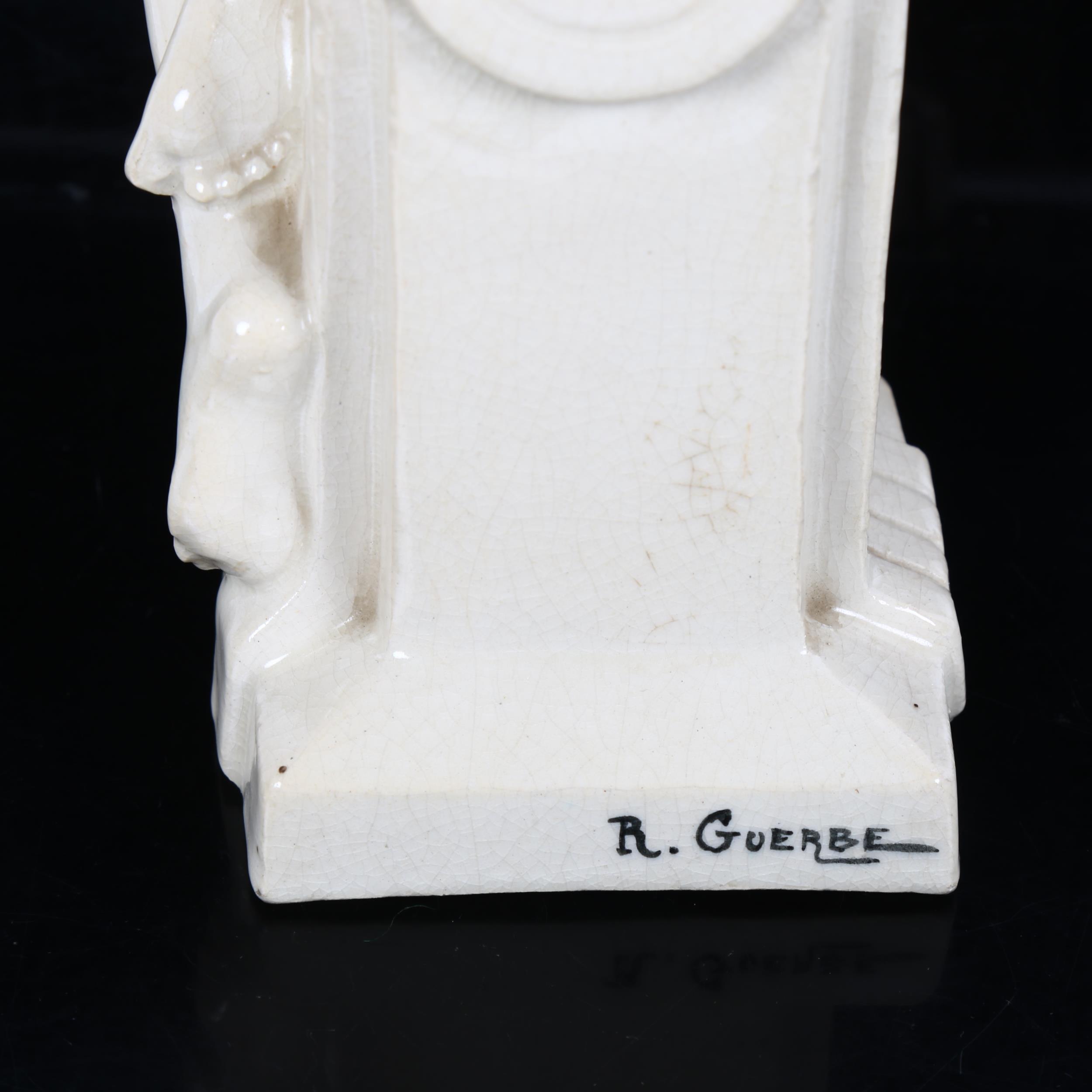 RAYMONDE GUERBE - an Art Deco crackle-glaze ceramic figure "Summer", signed to the back of the - Image 2 of 2