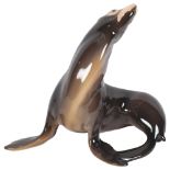 Moller Knud for BNG, model no. 1733, a porcelain figurine of a sea lion, H17cm