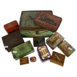 A quantity of Vintage advertising tins, including "Tom Tough" Rich Old Flake, Grey's Silk Cut