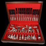 PARKIN SILVERSMITHS - a canteen of King's pattern cutlery for 8 people, in fitted canteen box (