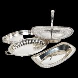 Various silver plate, including swing-handled basket, tray etc
