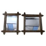 2 similar wall mirrors in Oxford style painted frames, 46 x 57cm, and 56 x 56cm (2)