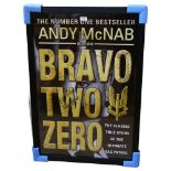 An advertising poster "Bravo Two Zero", signed by the author Andy McNab, with certificate of