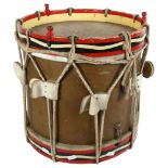 JOHN GREY & SONS LTD - a Vintage military marching band drum, W37cm, H40cm overall