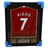 A limited edition framed item of memorabilia Alexis Sanches Manchester United Football Club,