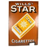 A Vintage Wills's Star enamel advertising sign for Star Cigarettes, issued by the Imperial Tobacco