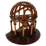 A large carved wood display stand in the form of an observatory, H40cm