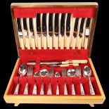 ENSEE LTD - a canteen of Sheffield plate cutlery in Springtime pattern for 6 people, including