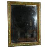 An Antique style rectangular wall mirror, having a Folk Art style painted frame, 56 x 74cm overall