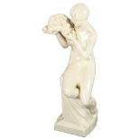 RAYMONDE GUERBE - an Art Deco crackle-glaze ceramic figure "Summer", signed to the back of the