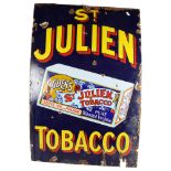 ST JULIEN - a Vintage enamel advertising sign for Ogden's St Julien tobacco, 61 x 92cm