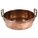 A 19th century 2-handled copper preserve pan, diameter 37cm overall