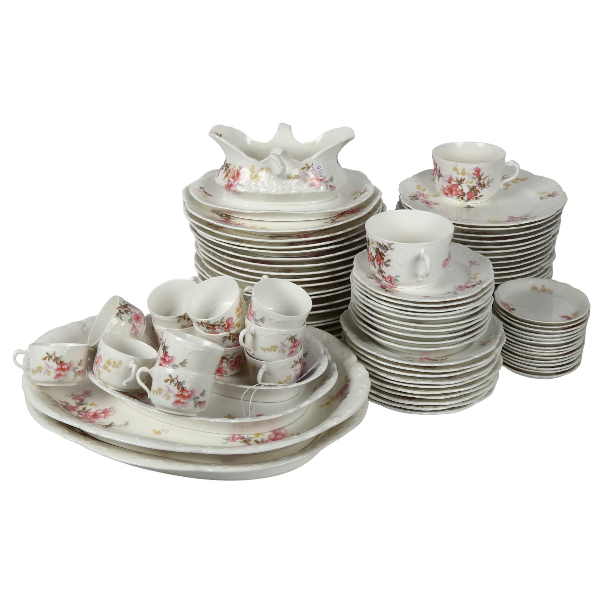 Extensive Rorstrand porcelain dinner service and matching coffee cups and saucers, including sauce