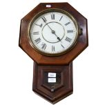 A mahogany-cased drop-dial wall clock, by Seth Thomas, height 55cm