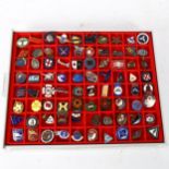 80 small enamel and other badges, some silver, to include Blood Donor, National Council of Women, MS