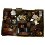 A boxful of small clocks and carriage clocks