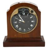 A Vintage Jaeger of Paris dashboard 8-day clock converted to a mantel clock, with black dial and