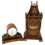 J W BENSON - a Victorian John Head walnut and ebonised 8-day mantel clock, serial no. 20061, and