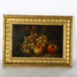 Charles Thomas Bale (flourished 1866 - 1892), oil on canvas, still life, apples and grapes, signed