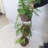 A three tier hanging garden planter. Height 117cm