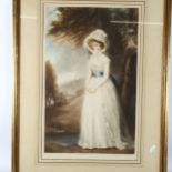 Sydneye Wilson after George Romney, coloured mezzotint, portrait of Mrs Lee Acton, 77cm x 54cm,