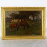 Countess Helena Gleichen (1873 - 1947), oil on canvas, study of a mare and colt, signed with