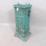 A Victorian enamelled cast-iron station heater. 31x68cm (lacking top and fittings).