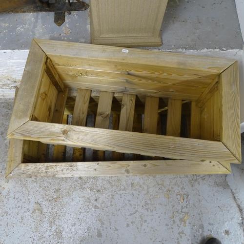 2 pine garden planters, largest 108 x 33 x 49cm (2) - Image 2 of 2