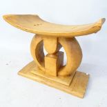 An African tribal Ashanti stool. 49cm x 42cm x 30cm