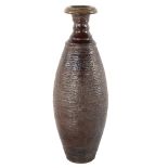 Adrian Davies studio pottery, a tall textured vase, with makers mark, height 38cm