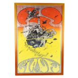 Pink Floyd a CIA / UFO reprint poster from 1967 original, 79 x 54cm including frame.