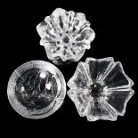 3 mid-century clear glass Scandinavian bowls, Orrefors, Maleras, Kosta, largest diameter 15cm