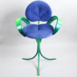 A Surrealist armchair, the organic form on painted steel frame, by repute made for the Edward