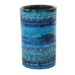 Aldo Londi for Bitossi, Rimini blue cylinder vase, height 17cm