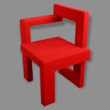 Gerrit Rietveld, a Steltman chair by Rietveld Originals, the assymetrical wooden structure with