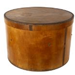 An early 20th century Atlas Hutschactel bent ply hat box, stamped inside base and label inside