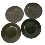 A set of 6 mottled green bakelite plates, circa 1935, diameter, 20cm