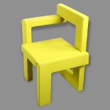 Gerrit Rietveld, a Steltman chair by Rietveld Originals, the assymetrical wooden structure with