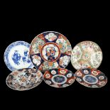 A group of 6 Chinese porcelain plates, largest 31cm diameter
