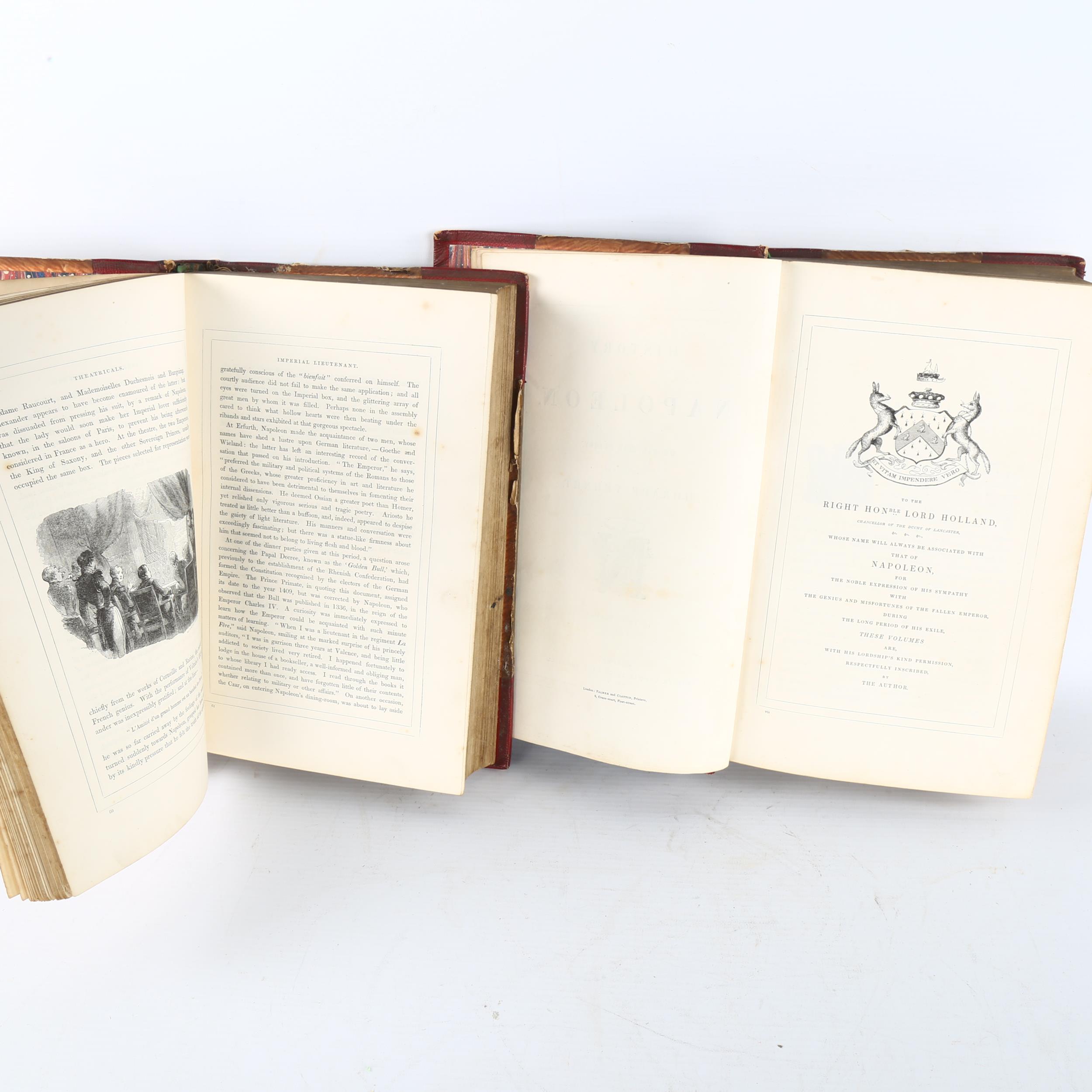 History Of Napoleon, by George Bussey, published by Joseph Thomas 1840, 2 volumes, half leather- - Image 2 of 3