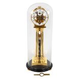 A collector's clock, single-train skeleton type movement, with spring housed between 6 columns,