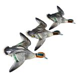 A set of 3 Beswick graduated Flying Teal Ducks, designed by Arthur Gredington, makers stamp,