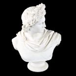 C Delpech, Art Union Of London Parian porcelain Classical bust dated 1861, height 32cm