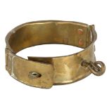 A brass dog collar, internal diameter 12cm