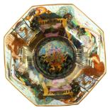 Daisy Makeig-Jonesfor Wedgwood, a Fairyland lustre octagonal bowl, "Castle on a road pattern to