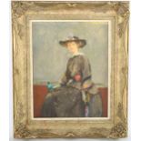 Ernest Borough Johnson (1866 - 1949), portrait of a lady, oil on board, signed and dated 1919,