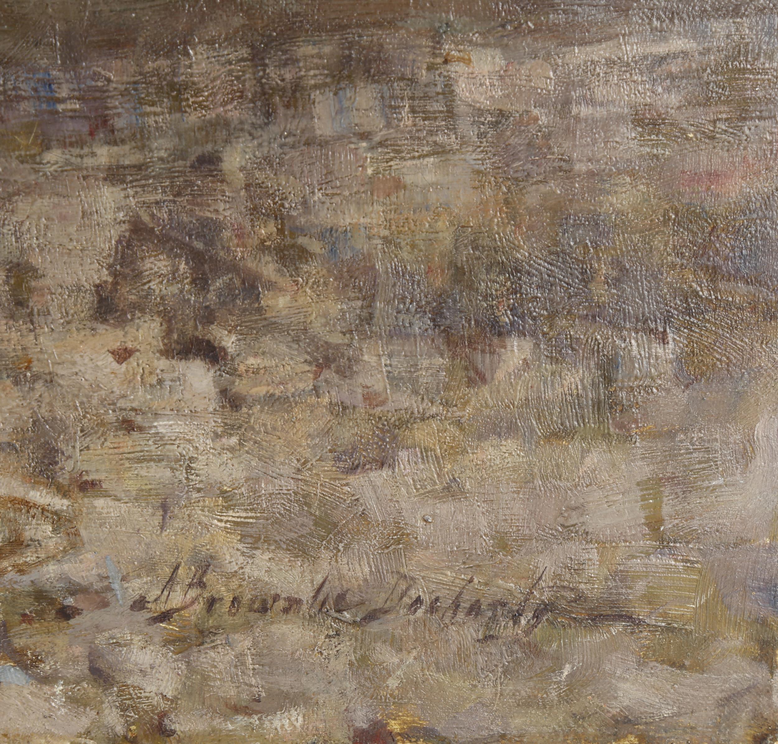 Alexander Brownlie Docharty (1862 - 1940), sheep in moonlit landscape, oil on canvas, signed, 60cm x - Image 2 of 4