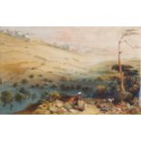 John Wykeham Archer ANWS (1808 - 1864), view towards Jerusalem, signed and dated 1842, 22cm x