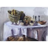 Anthony Bream (born 1943), table Tunisia, 1995, signed, 29cm x 39cm, framed Good condition