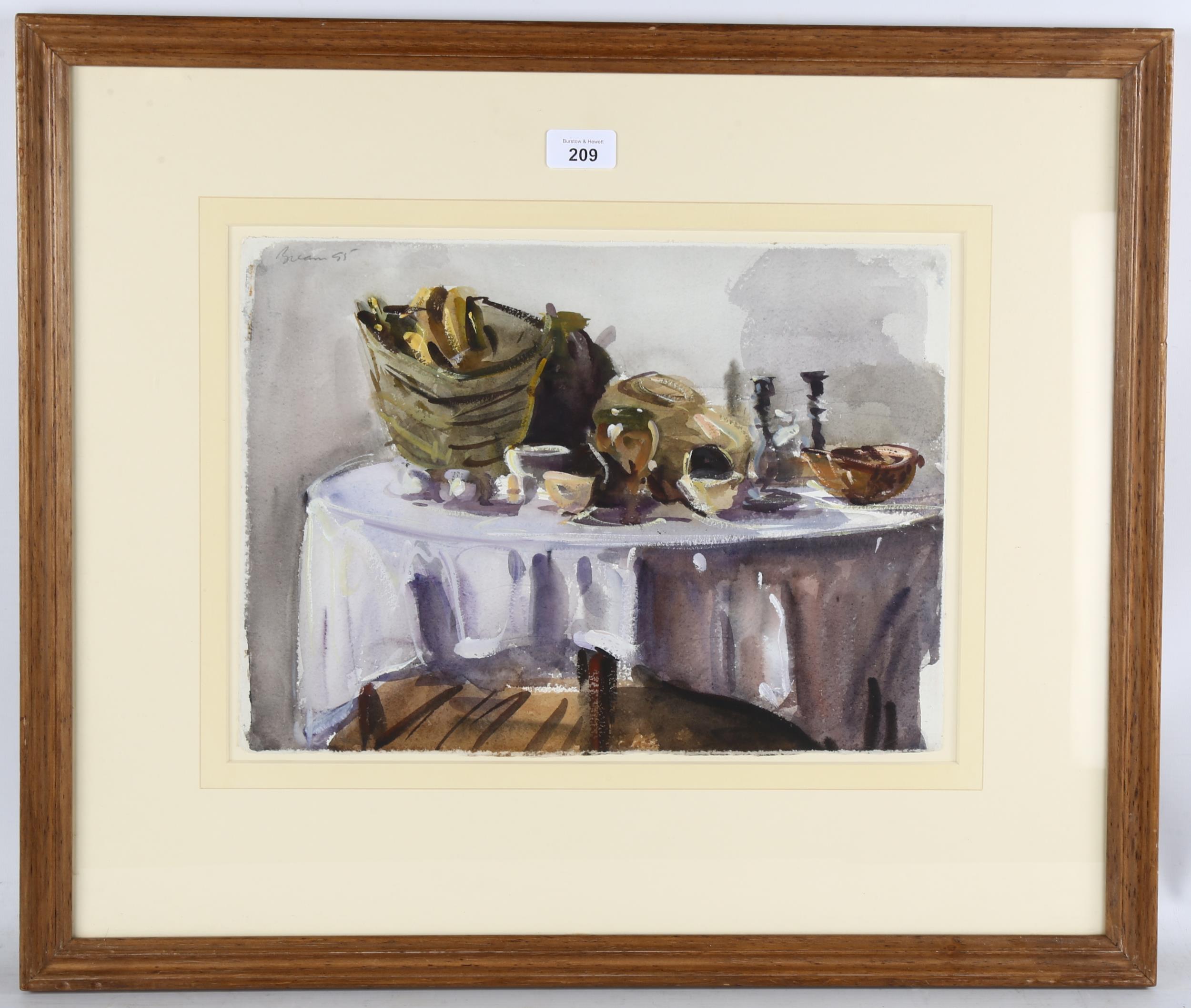 Anthony Bream (born 1943), table Tunisia, 1995, signed, 29cm x 39cm, framed Good condition - Image 2 of 4